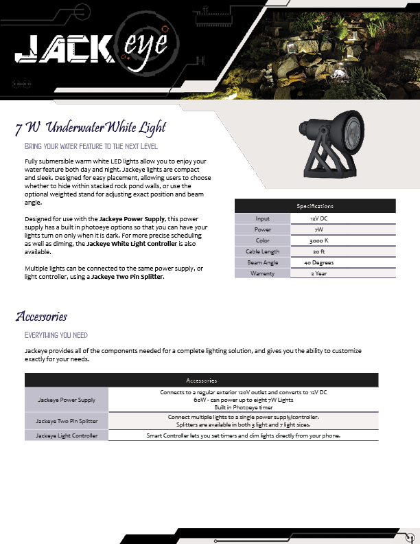 7W Underwater Light